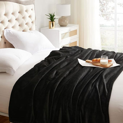 KMUSET Fleece Blanket Grey Queen Size Lightweight Cozy Plush Microfiber Solid - Image 2