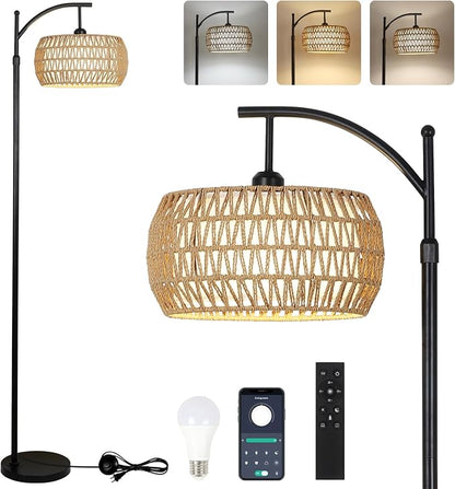 Arc Floor Lamp with Remote Control, Dimmable LED Floor Lamp with 3 Color by EYASSI