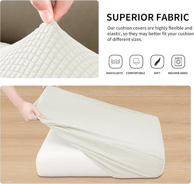 Easy-Going Stretch 3 Pieces Oversized Couch Cushion Cover - Image 5