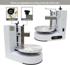 TECHTONGDA Cake Decorating Coating Machine Cream Spreading Automatic Frosting Turntable with Graduated Scraper 60-320RPM Rotating Speed for 4-12inch Cakes White
