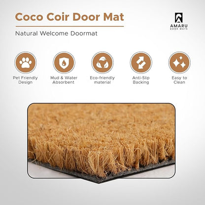 Coir Welcome Mat, Welcome Cats, 17 x 29 in | 100% Natural Coir, Anti-Shedding - Image 3