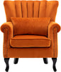 Mid Century Accent Chair Modern Tufted Wingback Armchairs Club Chair Velvet by DMFurniture