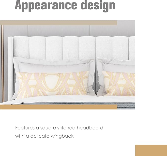 AGARTT Upholstered Platform Bed Frame Twin Size - Image 4