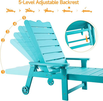 ONBRILL Patio Chaise Lounge Set of 2, Outdoor Lounge Chairs - Image 5