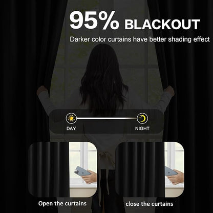 Pinch Pleated Blackout Curtains 96 Inch Long 2 Panels - Image 3