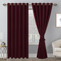 Grommet Blackout Curtains for Bedroom 70 x 84 Inch Burgundy 2 Panel | Thermal by Hiasan