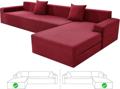 ZNSAYOTX Sectional Couch Covers, Stretch Jacquard Slipcovers by ZNSAYOTX