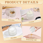 Glass Jars with Lids,Eco-Friendly Cosmetic Containers with Airtight Black Lids & Liners, Multi-Color Options for Cream, Lotion, Body Butter, DIY Skincare Travel Jars (Clear Frosted, 2oz)