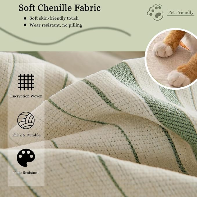 DREAMINGO Couch Cover Washable Chenille Sofa Protector - Image 3