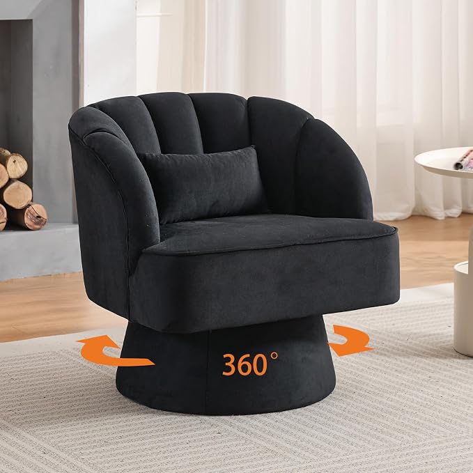 Garvee Ultra-Plush Swivel Accent Chair, 360° Barrel Lounge Chair by Garvee