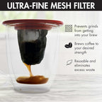 Primula Brew Buddy Portable Pour Over, Reusable Fine Mesh Filter, Dishwasher Safe, Single Serve Coffee or Tea at Any Strength, Ideal for Travel or Camping, Red, 2-Pack (Pack of 6)