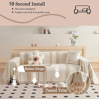 DREAMINGO Couch Cover Washable Chenille Sofa Protector - Image 4