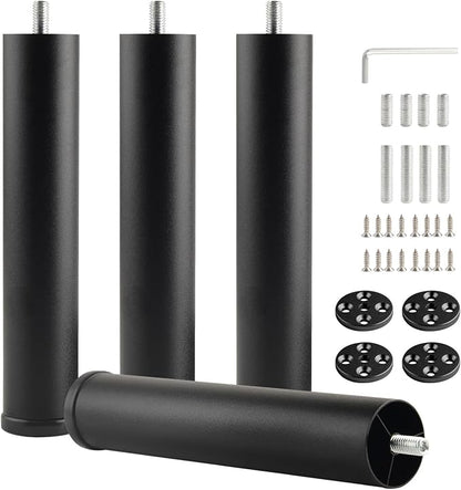 Bed Support Legs Replacement Black 8 Inch Metal Cylinder Legs by Unknown