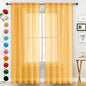 SpaceDresser Basic Rod Pocket Sheer Voile Window Curtain Panels Sand 1 Pair 2 by SpaceDresser
