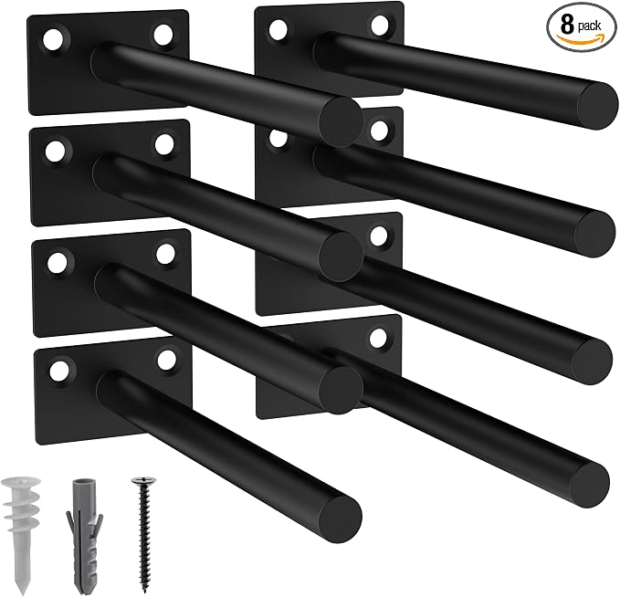 LEOPO 8-Pack 6 inch Floating Shelf Brackets, Hidden Shelf Bracket by FinestHomeDecor