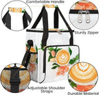 Coffee Latte Art Leaves Coffee Maker Carrying Bag, Coffee Machine Travel Storage Tote Bag Compatible with K-Mini or K-Mini Plus, Portable Single Serve Coffee Brewer Case with Pockets for K-Cup Pods