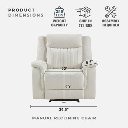 Lexicon Manual Recliner Chair, Polished Microfiber Reclining Sofa Chair - Image 5