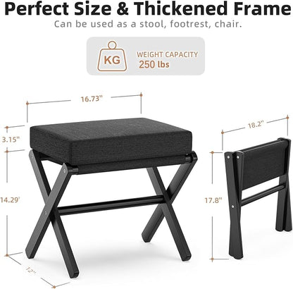 BAMBOOHOMIE Foldable Foot Stool Ottoman, Small Padded Foot Rest - Image 3