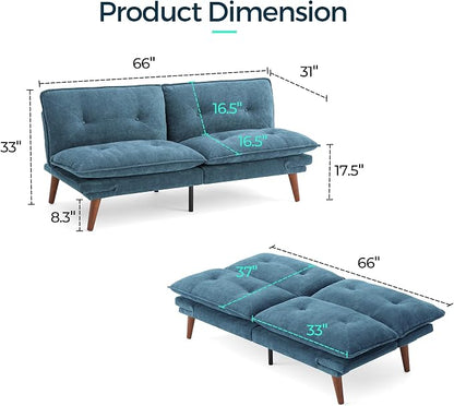 LINSY HOME Futon Sofa Bed, 3 in 1 Convertible Comfy Loveseat Sleeper Sofa Bed - Image 2