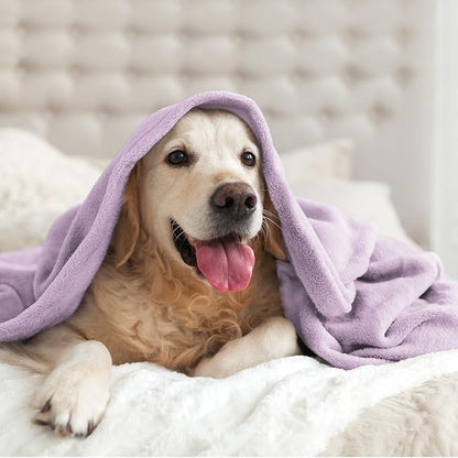 BEDELITE Fleece Blanket Soft Plush Queen Size Bed Blanket Lilac 90"x90" | Ultra - Image 9