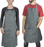 Chef Pomodoro Chef Apron for Men and Women - Kitchen Apron with Pockets & Adjustable Neck Straps - Cooking Apron 100% Cotton