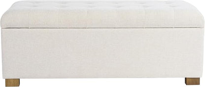 Homepop Home Decor | Upholstered Large Tufted Ottoman Storage Bench | Ottoman by HomePop