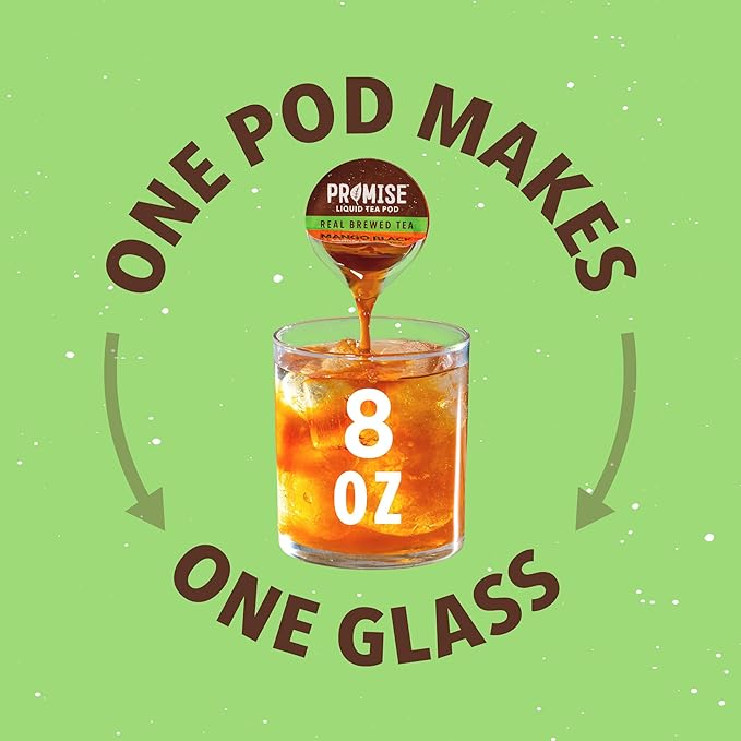 Promise Tea by Java House - Cold-Brewed Tea Concentrate Pods - Ethically Sourced - Mango Black Lightly Sweet Tea - Pack of 48