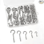 125 Pcs Screw Hooks in 5 Sizes – Cup Hooks for Hanging Plants, Mugs, Lights, and Ceiling Storage (Silver)