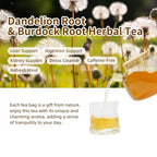 HANFANGLING Roasted Dandelion Burdock Root Herbal Tea-Detoxifying,Supports Gentle Liver/Kidney/Intestinal Caffeine-Free Coffee Alternative Detoxification,20 Count,(5.64oz 160g)