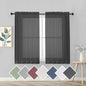 45 Inches Length Black Sheer Curtains by OVZME
