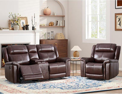 ANJ Premium Genuine Manual Reclining Sofa Set by ANJ