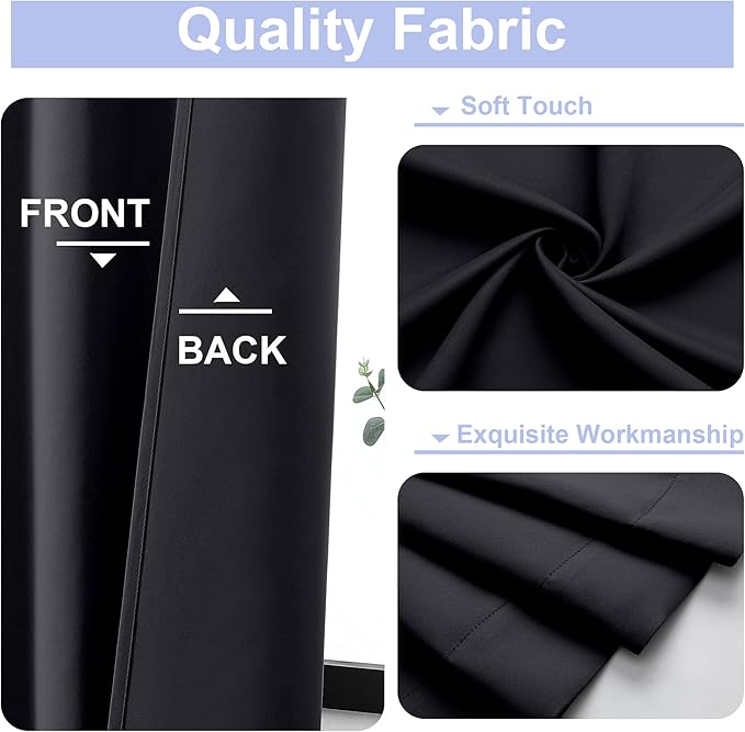 Simplebrand Ava Black Blackout Curtains - Image 3