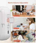 Digital Visual Timer - Max 11H 59M Rechargeable Countdown Timer with VA Display, Clear Digits, Adjustable Volume and Brightness, Magnetic Digital Timer for Kitchen, Classroom, Office (White)