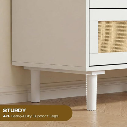 FUQARHY 6 Drawer Dresser Rattan Dresser Modern Chest - Image 6