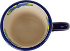 Encantada Handmade Hand-Painted Authentic Mexican Pottery Mugs (Multi Blue Green)