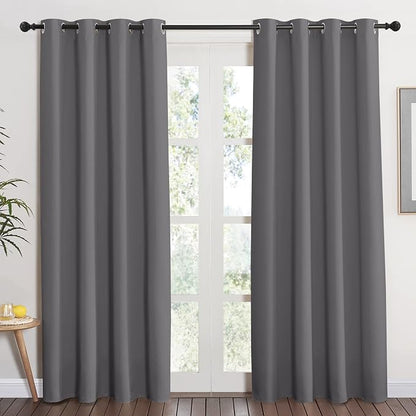 NICETOWN Grey Blackout Curtain 84 inches Long by NICETOWN