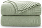 CozeCube Sage Green Seed Stitch Throw Blanket 50"x60", Farmhouse Decor | Blanket by CozeCube