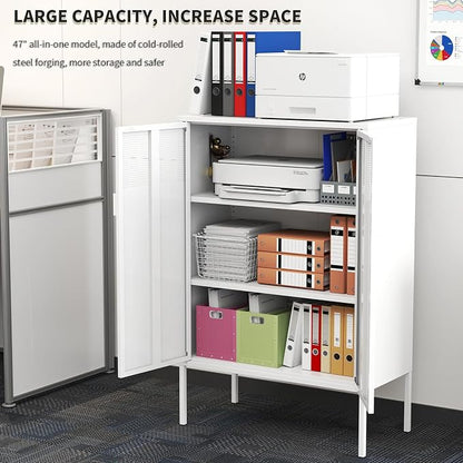 White Metal Storage Cabinet - Image 4