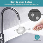 2 Pack Fine Mesh Strainer, Small Stainless Steel Sieves with Handles, for Steeping Loose Leaf Tea, Straining Cocktail, Juice and Sifting Flour, Powdered Sugar (2pcs)