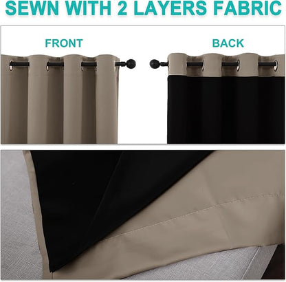 NICETOWN 100% Blackout Short Curtains - Image 5