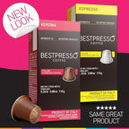Bestpresso Coffee For Nespresso Original Machine 120 Aluminum Pods Certified Genuine Espresso Variety Pack Pods Compatible with Nespresso Original (Intense Variety Pack)