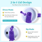 40 oz Tumbler with Handle and Straw | Leak Proof Insulated Stainless Steel Water Bottle Travel Mug Fits in Cup Holder | Keeps Cold Hot | Gifts for Women Men Him Her (Violet, 40 oz)