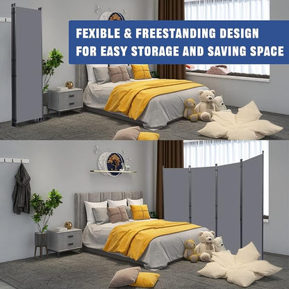 Room Divider 6FT Portable Room Dividers and Folding Privacy Screens, 4 Panel - Image 5