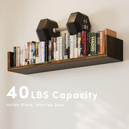 Wall Bookshelf, U Shaped Floating Bookshelf, Hanging Bookshelves - Image 4