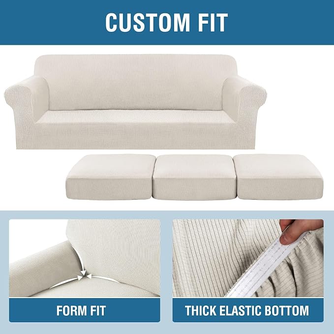 H.VERSAILTEX 4 Piece Stretch Sofa Covers - Image 4