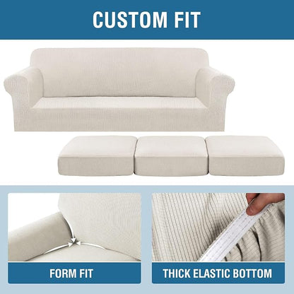 H.VERSAILTEX 4 Piece Stretch Sofa Covers - Image 4