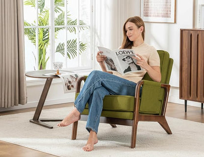 Mid Century Modern Chair, Upholstered Lounge Arm Chair - Image 3