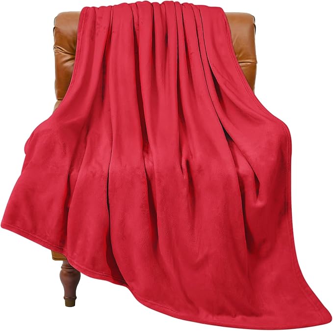 BEDELITE Fleece Blanket Soft Plush Twin Size Blanket Red 60"x80" | Ultra Soft by BEDELITE