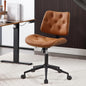 Armless Home Office Chair with Wheels, PU Leather Adjustable Height Computer by BERYTH