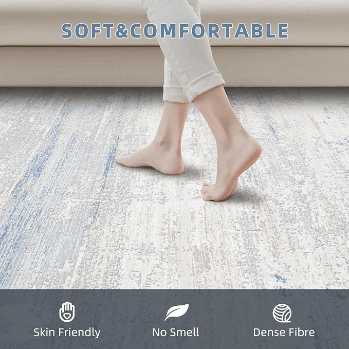 Neutral Washable Rugs 9x12 Area Rugs - Image 3